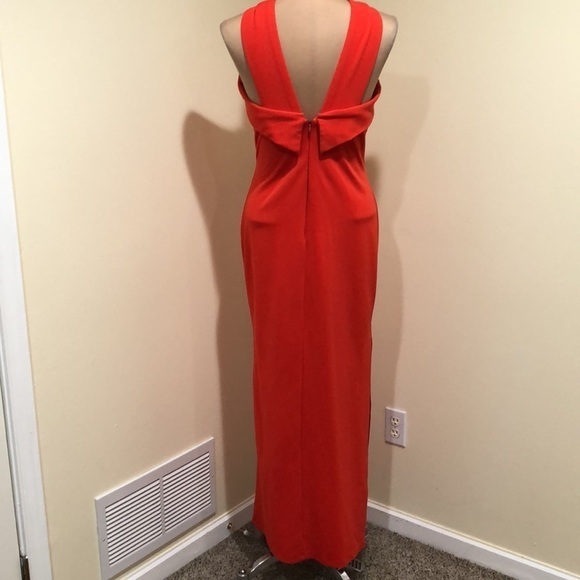 NICHOLAS Halter Cross Formal Dress Size Red Maxi - Picture 5 of 14